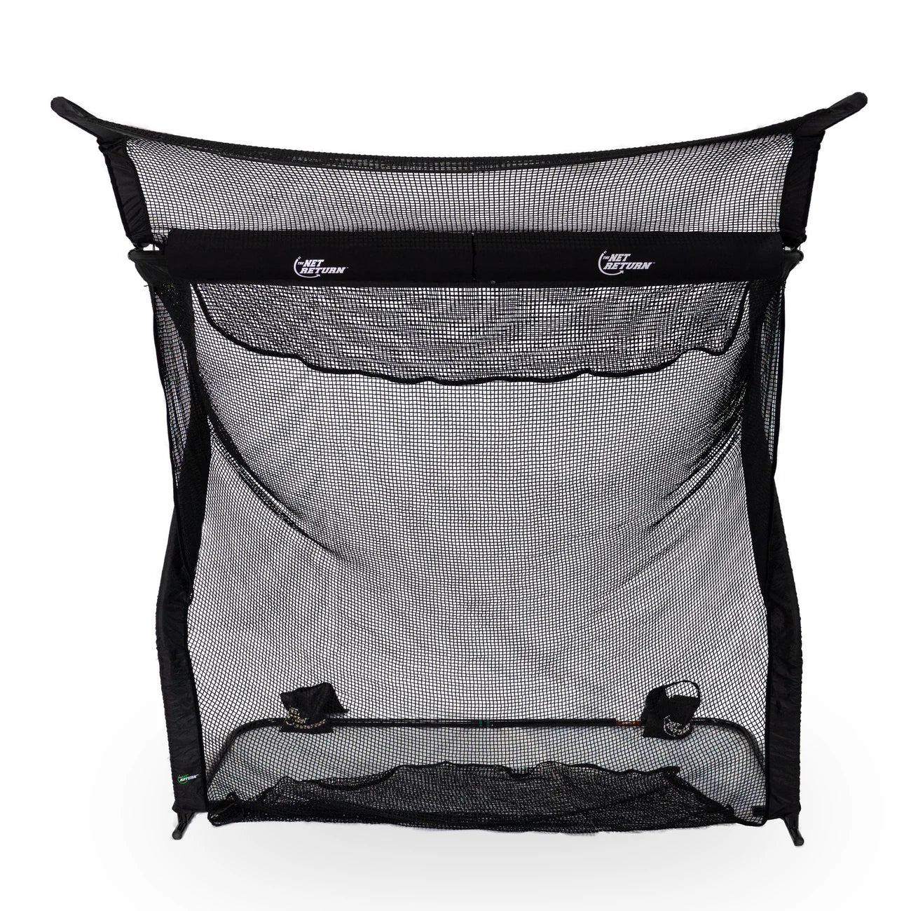 The Net Return golf net with No Fly Zone V2 installed, front view